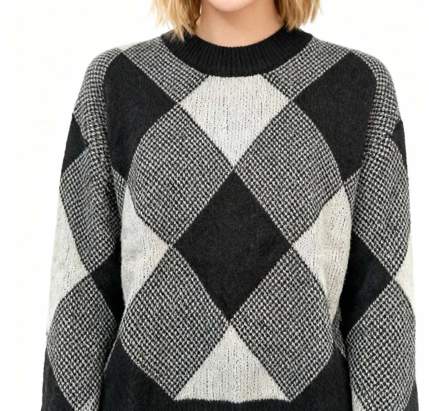 Aqua - Long Sleeve Textured Sweater