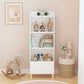 4 Tier Bookcase with Safety Restraint and Storage Cabinet - White