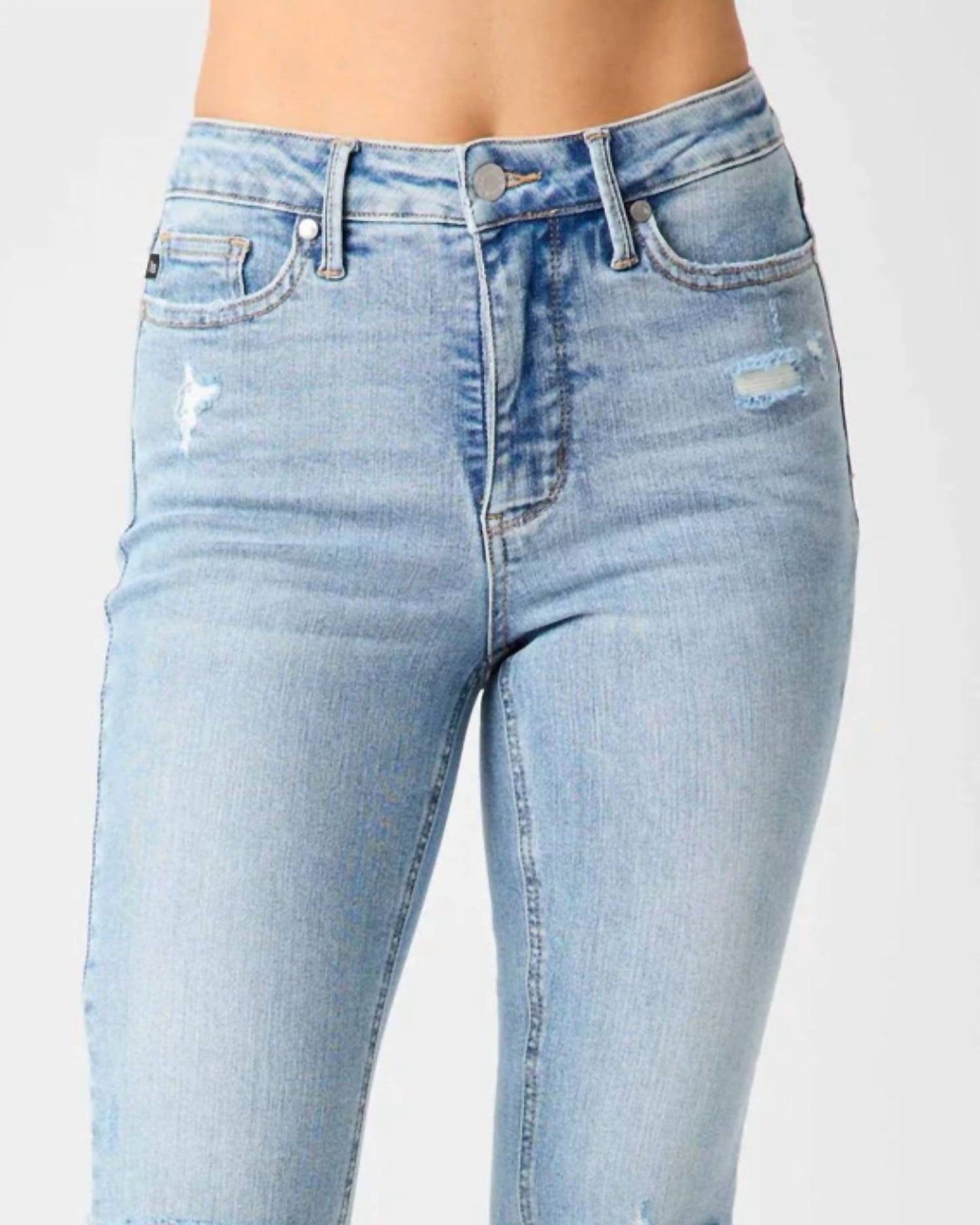 Judy Blue - Mid-rise Tummy Control Distressed Skinny Jeans