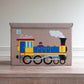 A Nice House - The Choo-choo (train Box) Appliquéd, Collapsible Toy Box And Storage Box