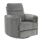 Sagen Charcoal Chenille Glider Recliner with Swivel