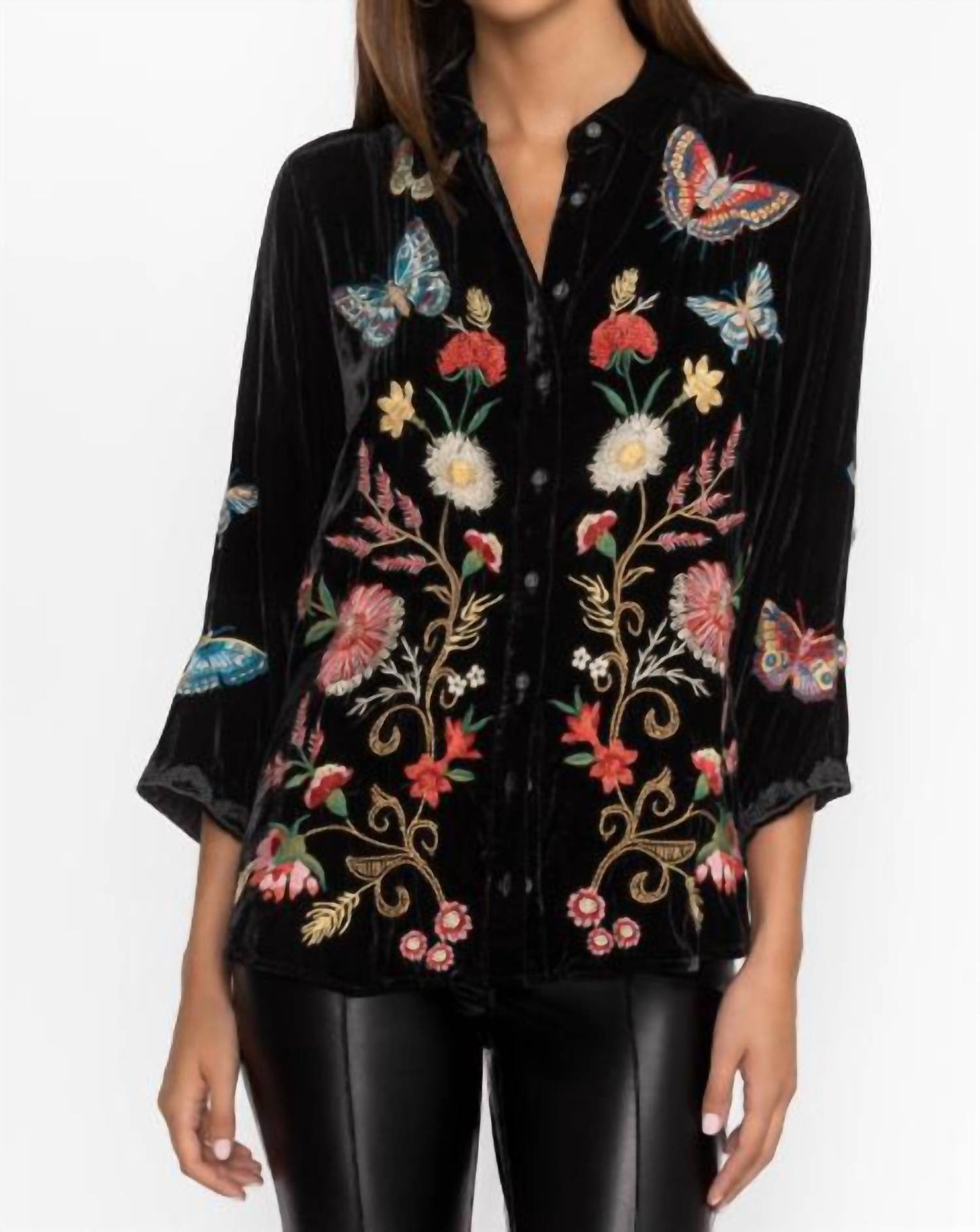 Johnny Was - Luciana Velvet Kimono Sleeve Shirt