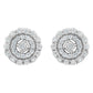10KT White Gold 1/2 cttw Double Halo Brilliant Round-Cut Diamond Stud Earrings (I-J Clarity, I2-I3 Color)