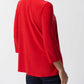 Joseph Ribkoff - Layered Zip Front Quarter Sleeve V-neck Top