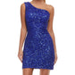 Ashleylauren - Beaded Asymetrical Lace-up Back Cocktail Dress