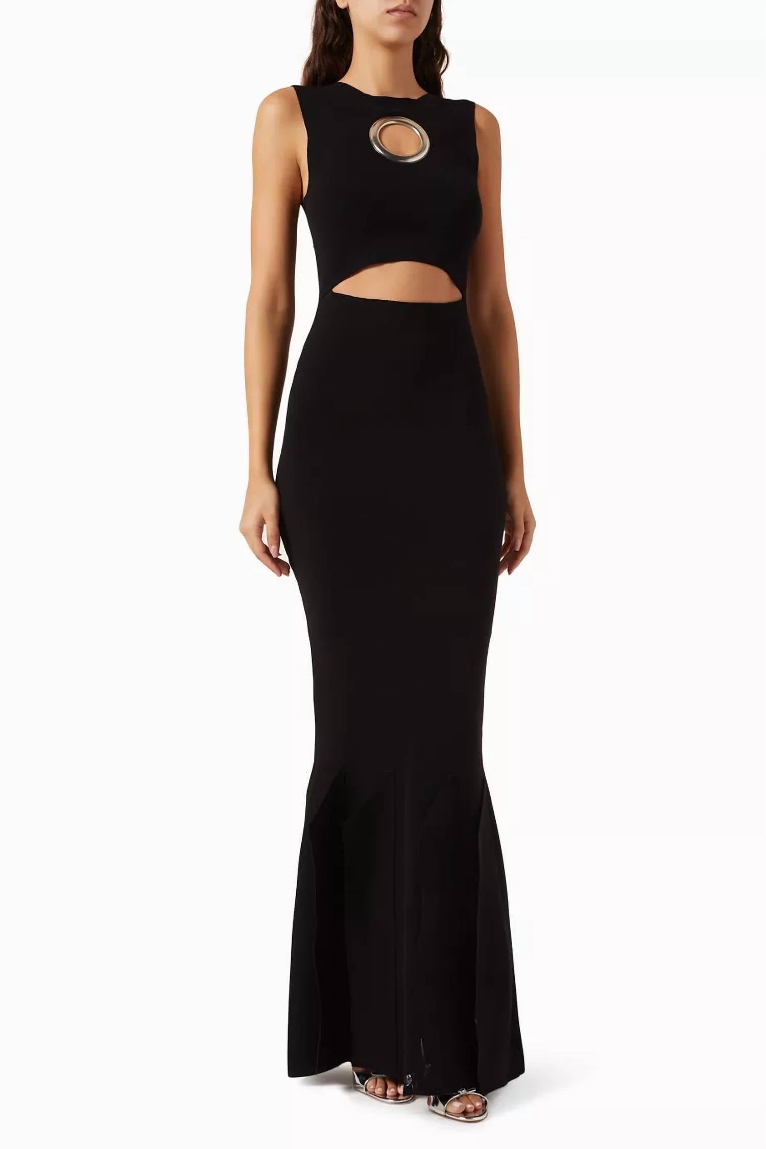 A.W.A.K.E. Mode - Knit Maxi Dress With Hem Panel Detail