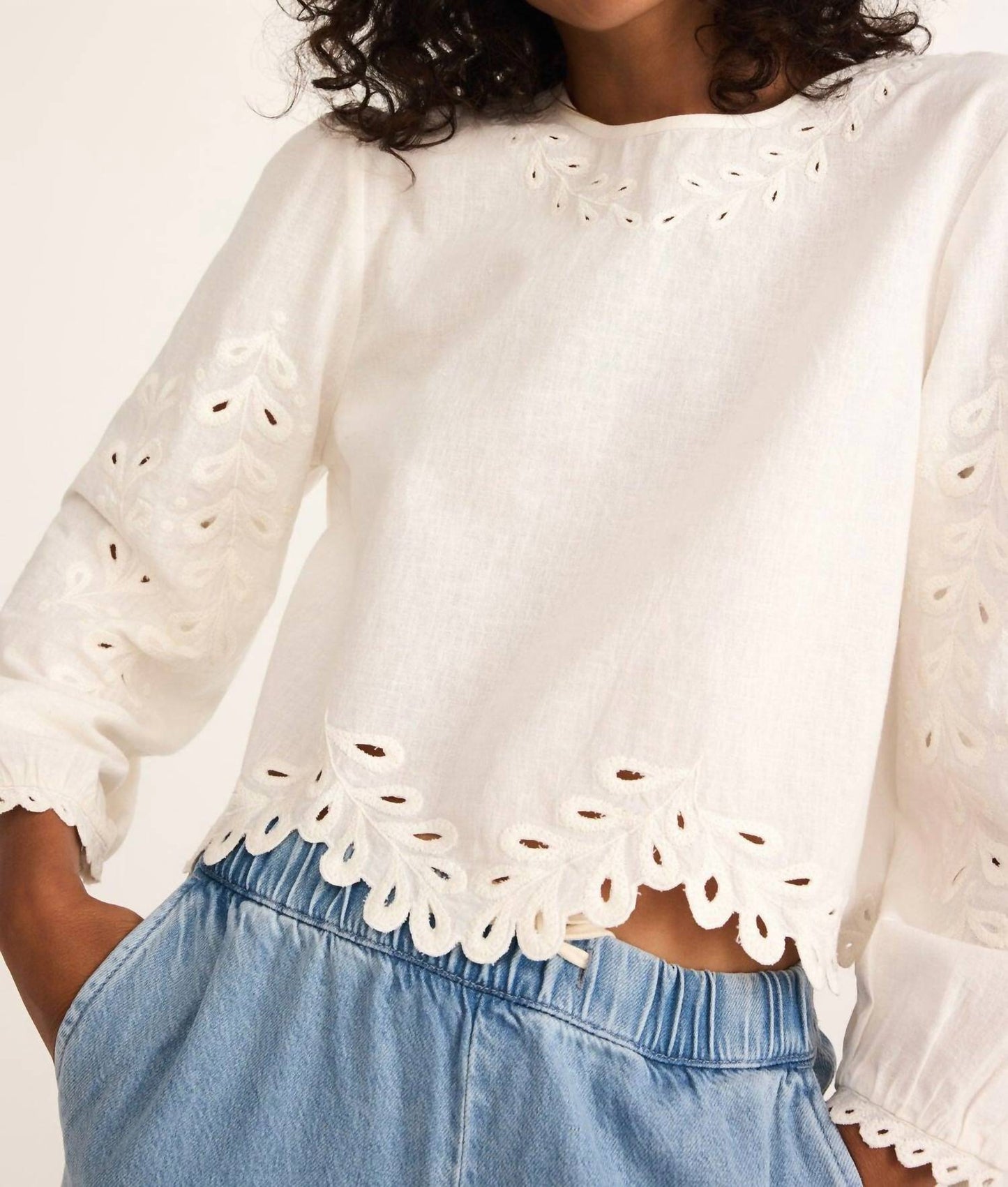 Z Supply - Egan Embroidered Linen Top