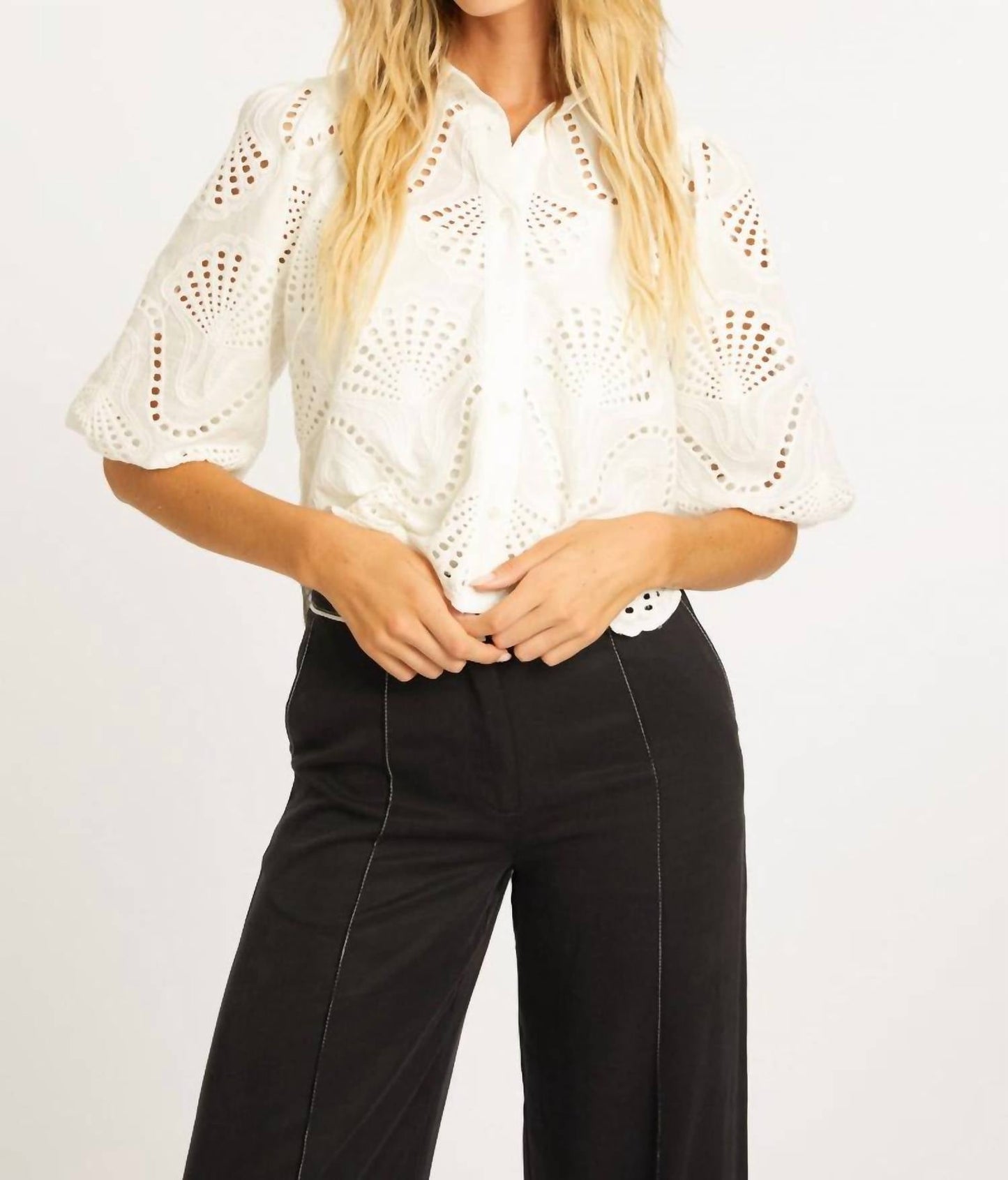 Caballero - Juliette Embroidered Eyelet Top
