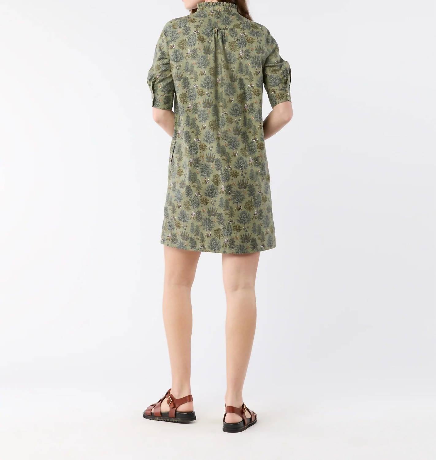 Ann Mashburn - Elbow-Sleeve Frill Dress