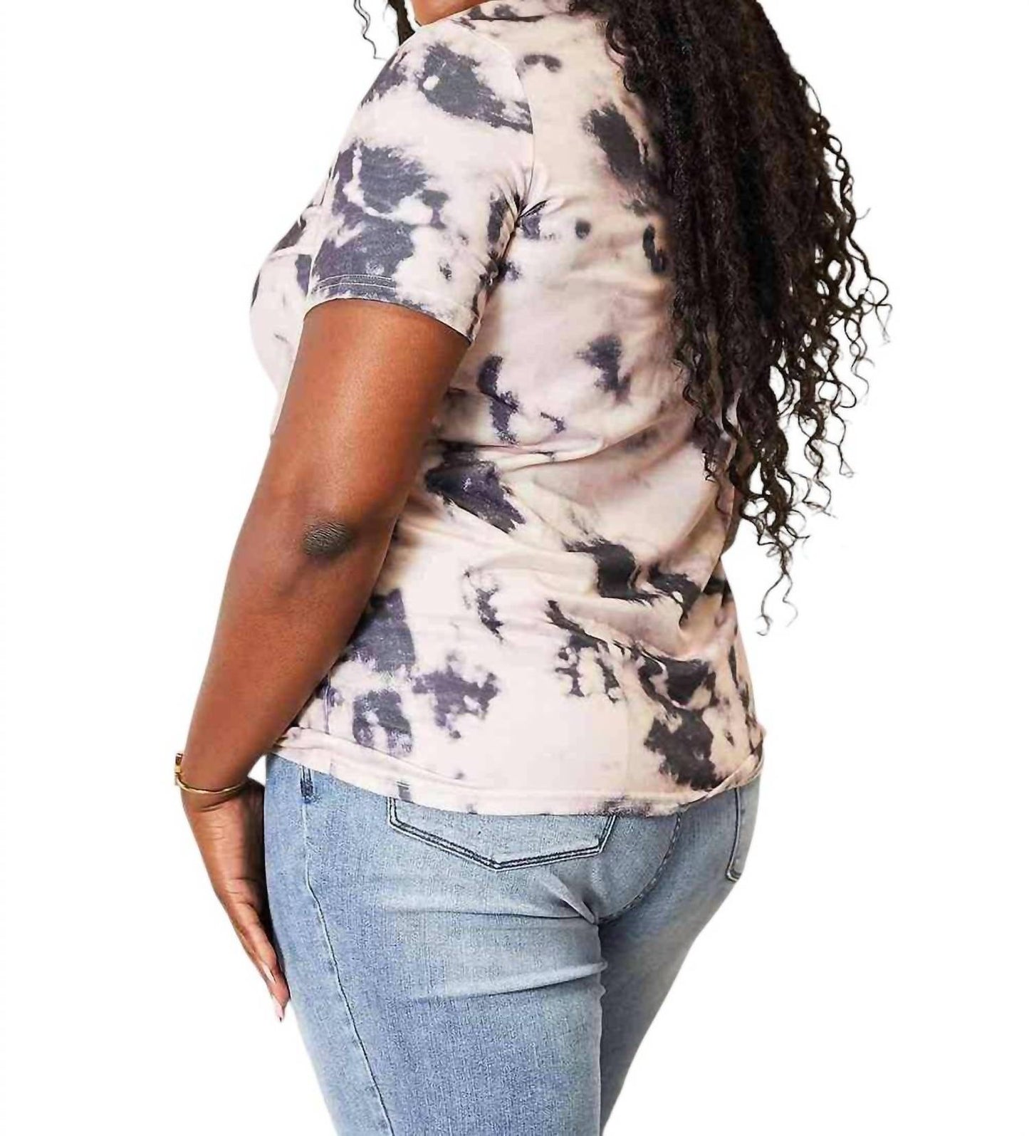 Double Take - Bohemian Tie-dye V-neck Tee