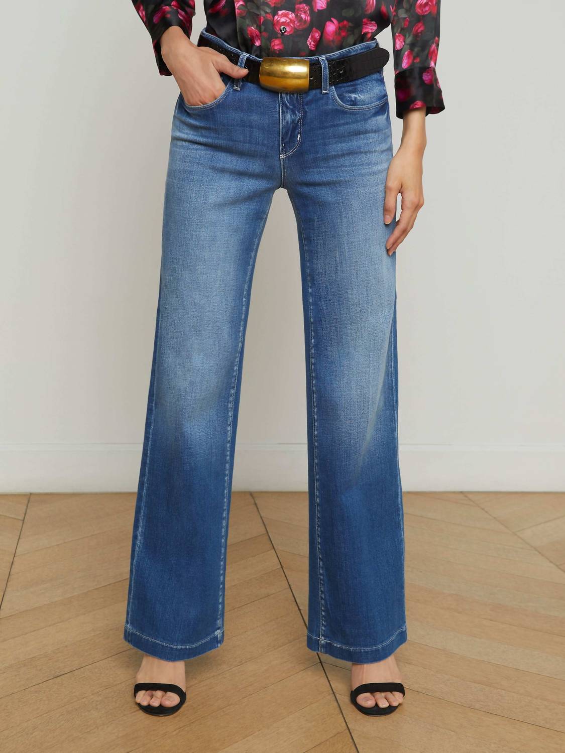 L'Agence - Joanne Lo W Rise Wide Leg Jeans