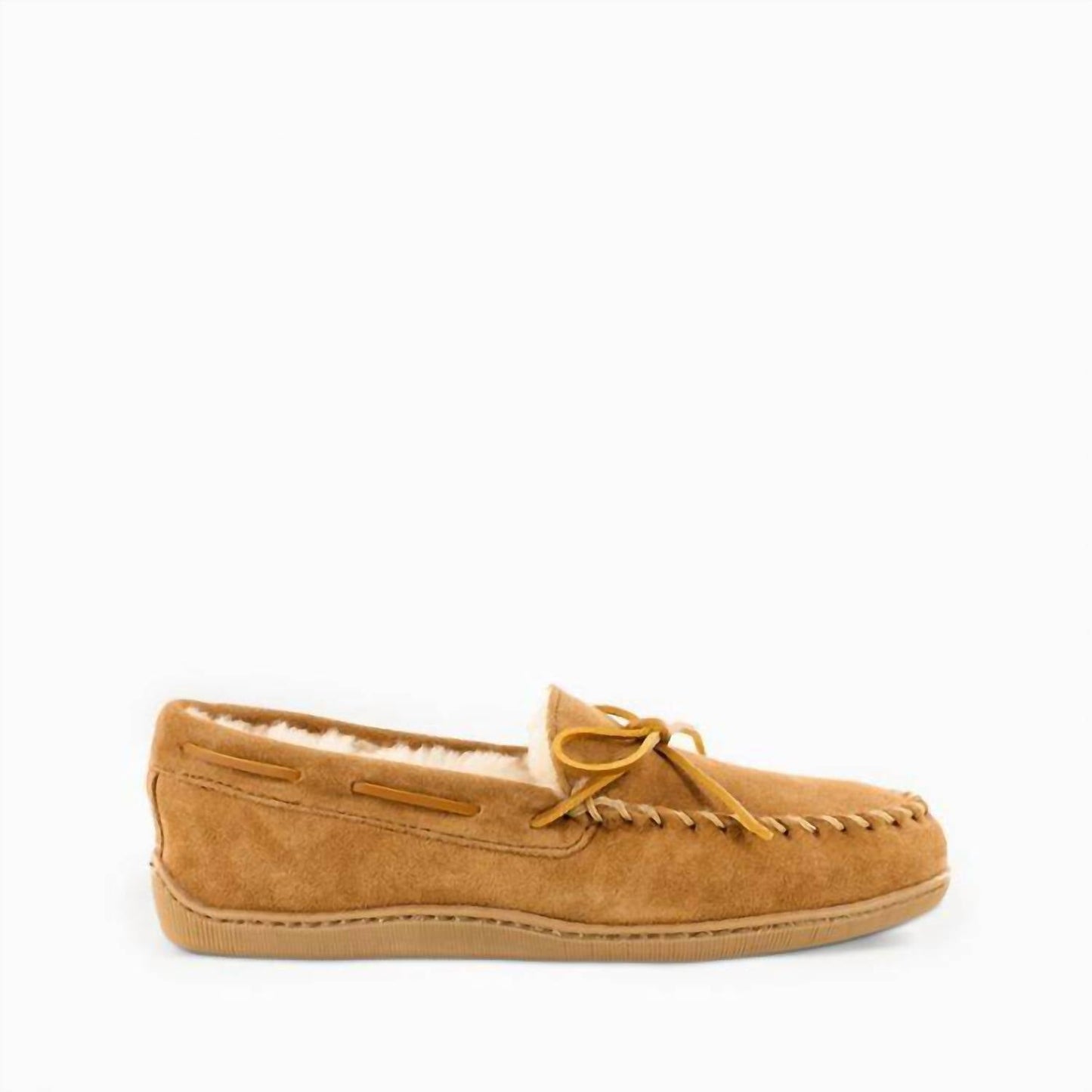 Minnetonka - Men's Sheepskin Hardsole Moccasin Shoes - Wide
