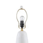 Textured Ceramic Table Lamp with Fluted Fabric Shade - White
