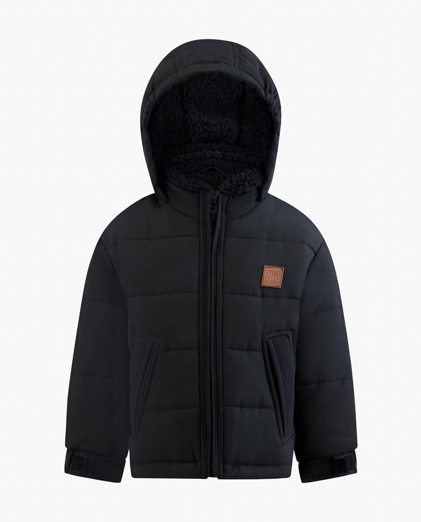 London Fog - Baby Boys Zip-front Hooded Sherpa Lined Puffer Jacket