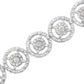 .925 Sterling Silver 1.0 Cttw Diamond Nested Circle Miracle Set Open Wheel 7" Fashion Link Bracelet (I-J Color, I3 Clarity)