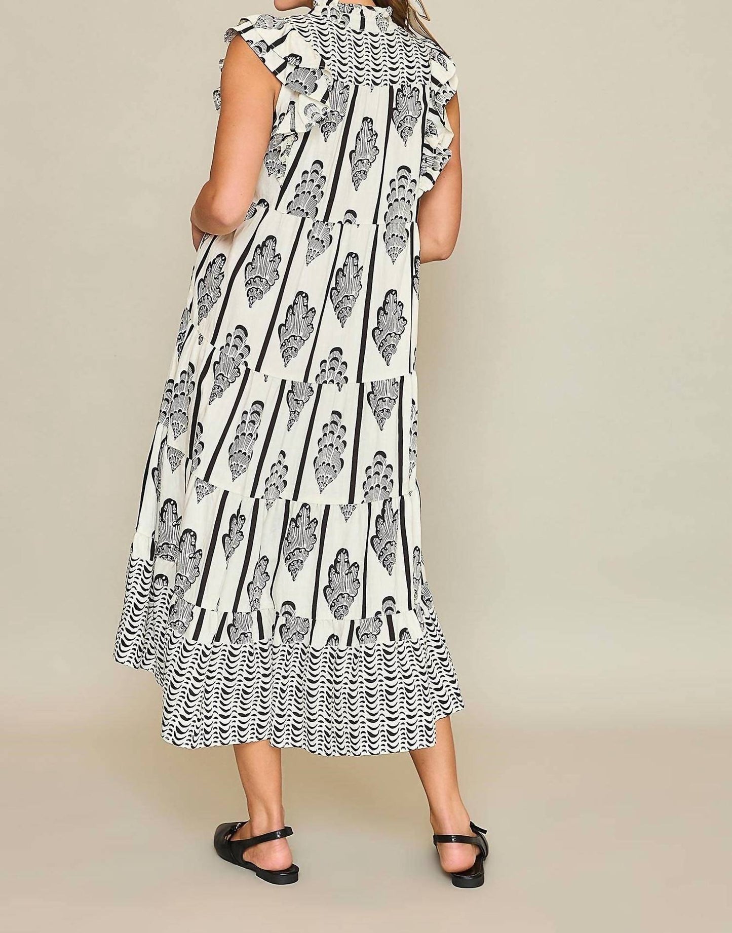 Trendsi - Umgee Full Size Boarder Print Midi Dress Plus Size