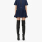 Alexander Mcqueen - Tiered Lace-up Topstitched Denim Dress