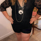 Merigold Kiss - Onyx Lace Romper