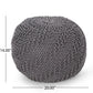 Hazel Modern Knitted Cotton Yarn Round Pouf - Dark Gray