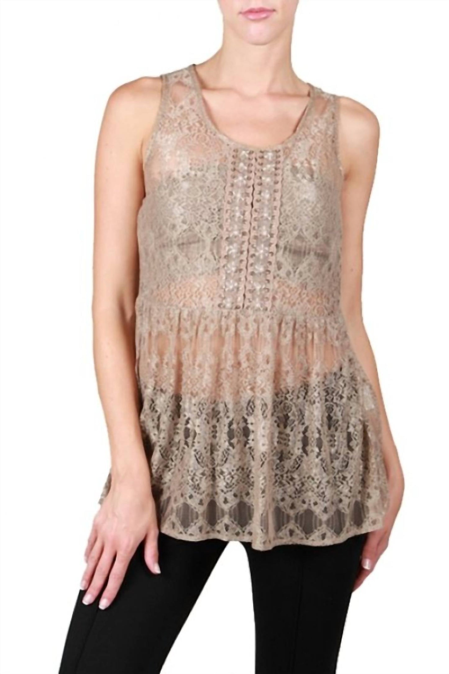 A'Reve - Beaded Lace Tank Top