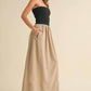 Miou Muse - Cotton Poplin Strapless Maxi