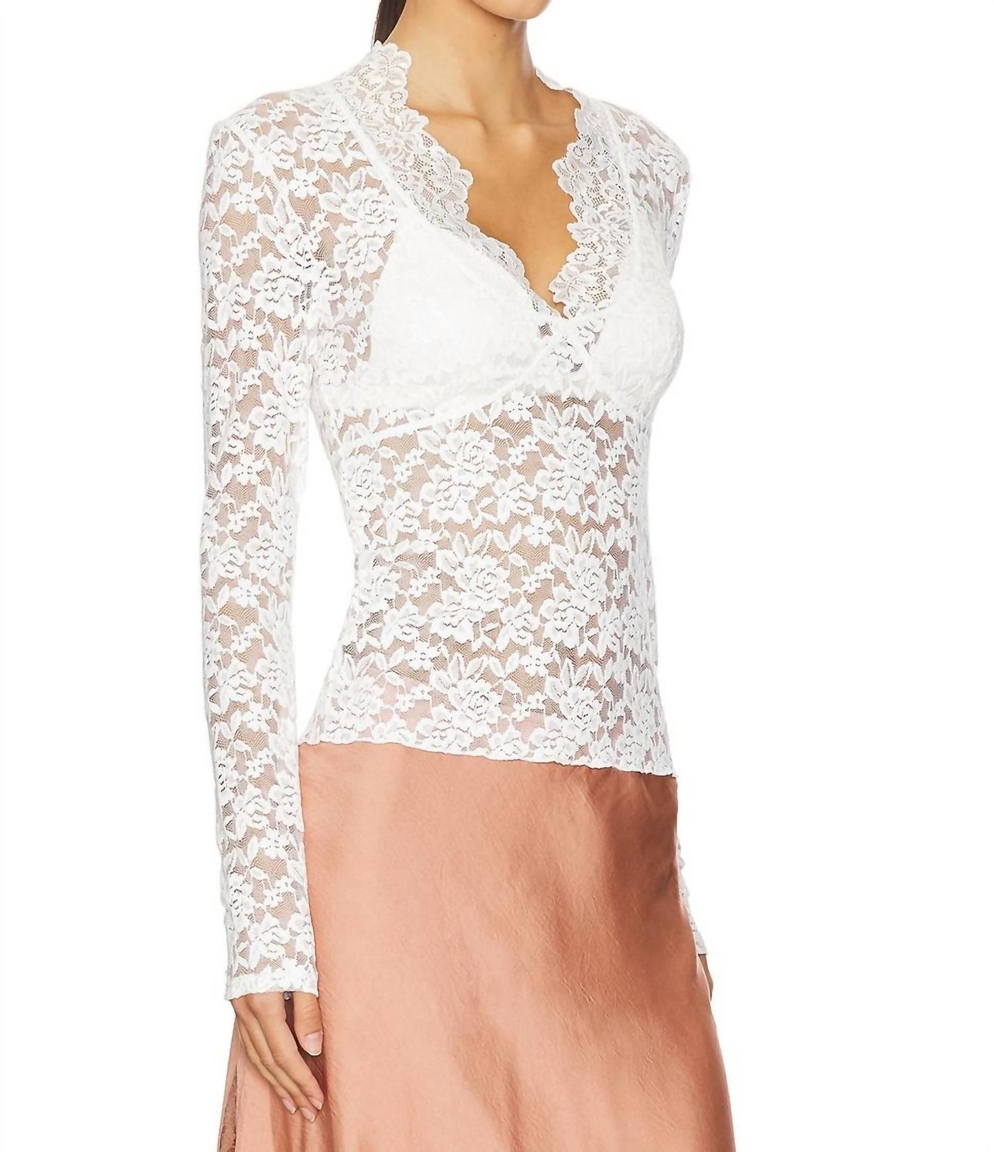 Free People - All Day Lace Long Sleeve Top