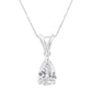IGI certified 10K White Gold 1/2 cttw Diamond Pear Pendant Necklace (I-J, I1)