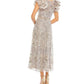 Mac Duggal - Embellished Ruffled Cap Sleeve A Line Dress 68262