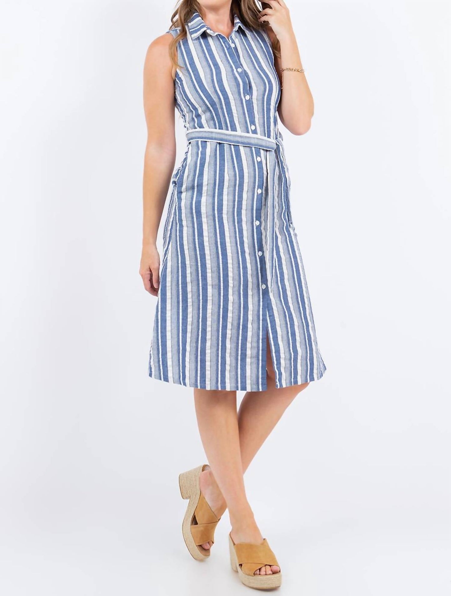 Paparazzi - Woven Textured Yarn-dye Dress