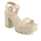 Andrea - Women's Ankle Strap Serrated Sole Heeled Sandals