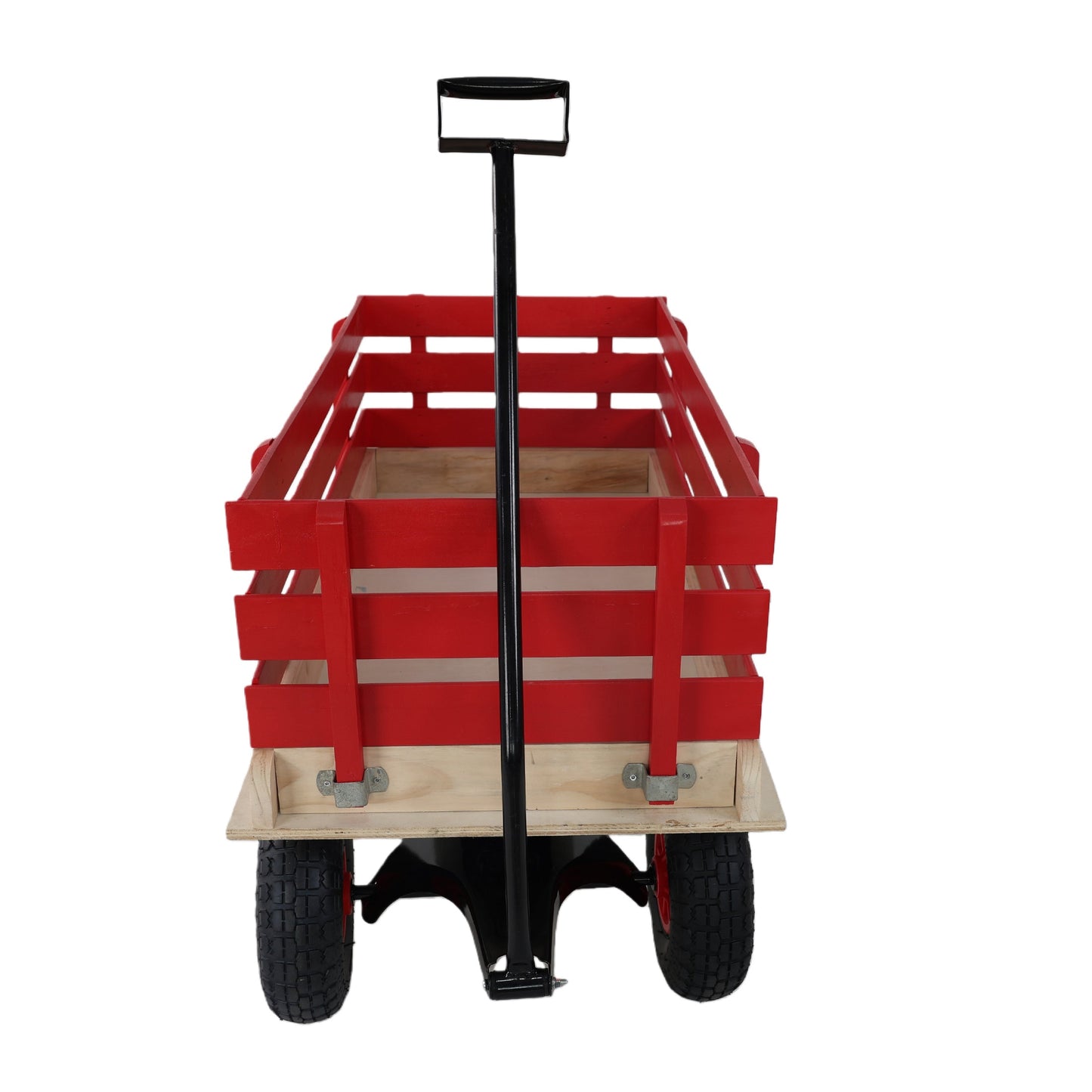 Children's and Garden Wooden Carriage with All-Terrain Inflatable Wheels