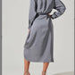 Astr - Ira Satin Asymmetrical Shirt Dress