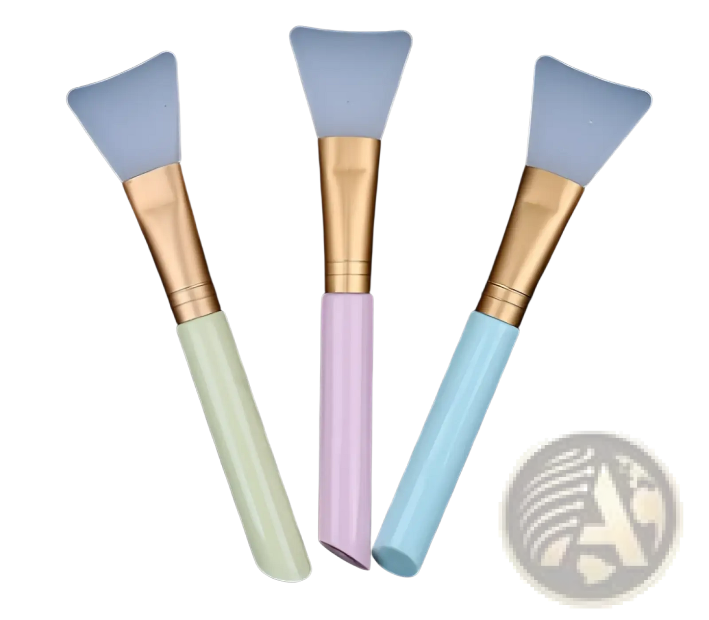 Fan Makeup Brush Set Iridescent Gradient Handle 3pc