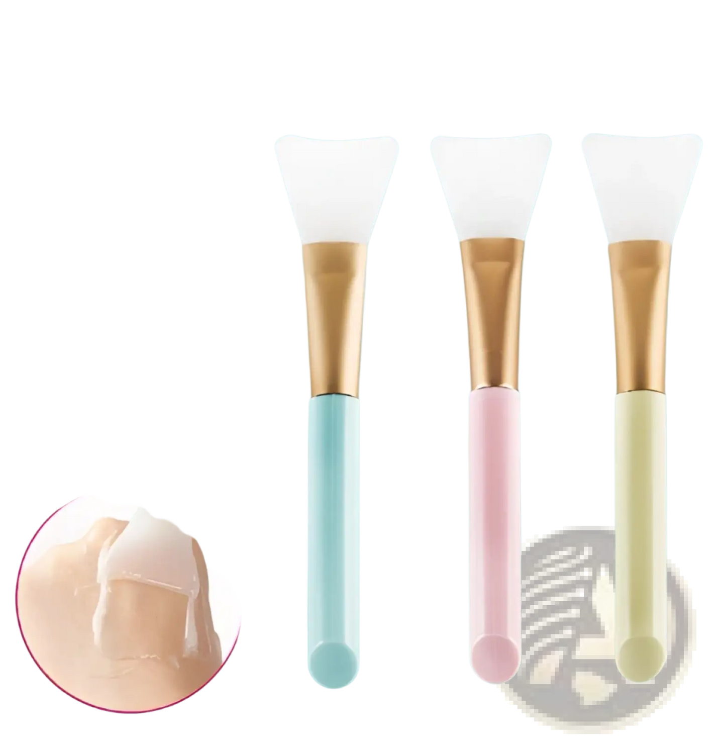 Fan Makeup Brush Set Iridescent Gradient Handle 3pc
