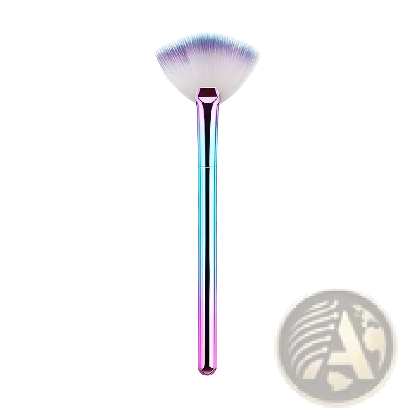 Fan Makeup Brush Set Iridescent Gradient Handle 3pc