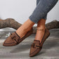 Woven Pointed Toe Bow Flat Breathable Summer Loafers