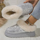 Women's Sequined Plush Winter Platform Slippers