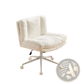 Faux Fur Office Chair Wide Seat Swivel Vanity Chair