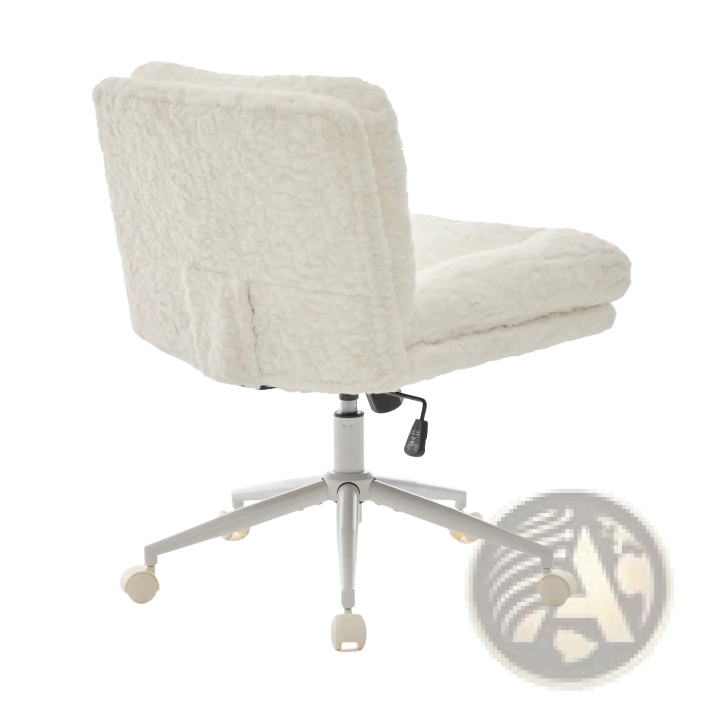 Faux Fur Office Chair Wide Seat Swivel Vanity Chair