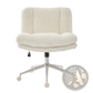 Faux Fur Office Chair Wide Seat Swivel Vanity Chair