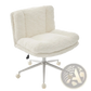 Faux Fur Office Chair Wide Seat Swivel Vanity Chair