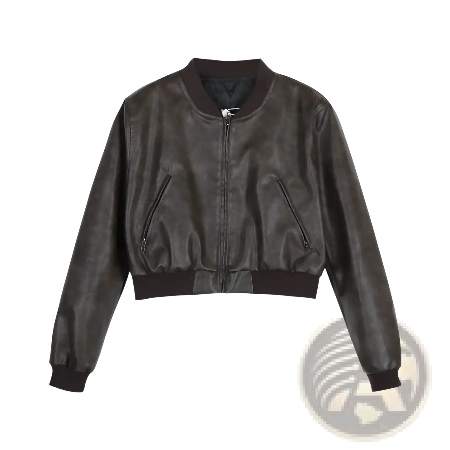 Faux Leather Bomber Jacket Retro Biker Style