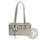 Faux Leather Buckle Shoulder Bag with Bow Charm