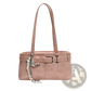 Faux Leather Buckle Shoulder Bag with Bow Charm