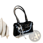 Faux Leather Buckle Shoulder Bag with Bow Charm