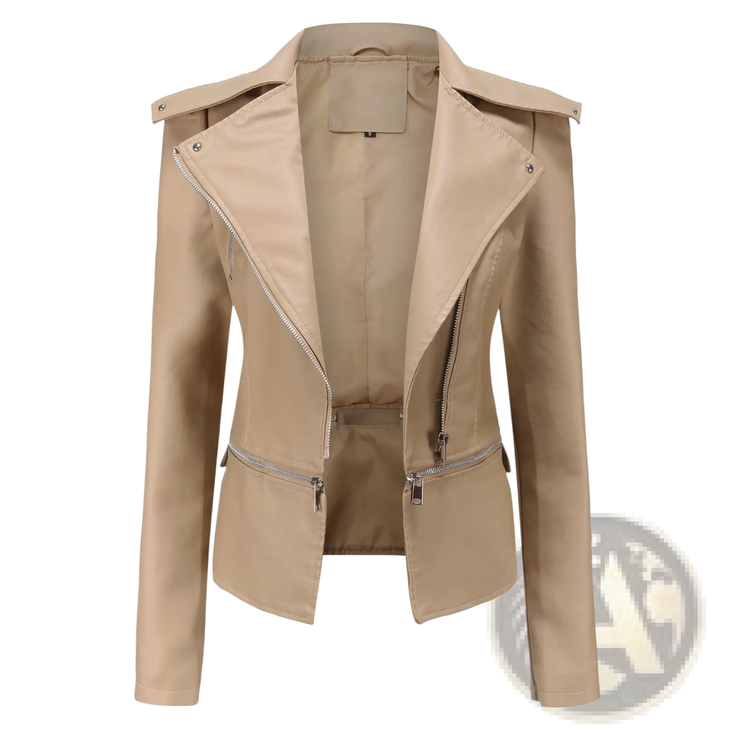 Faux Leather Motorcycle Jacket Slim Fit Biker Coat