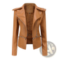 Faux Leather Motorcycle Jacket Slim Fit Biker Coat