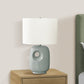 Lighting, 26'h, Table Lamp, Green Ceramic, Ivory / Cream Shade, Contemporary, Modern