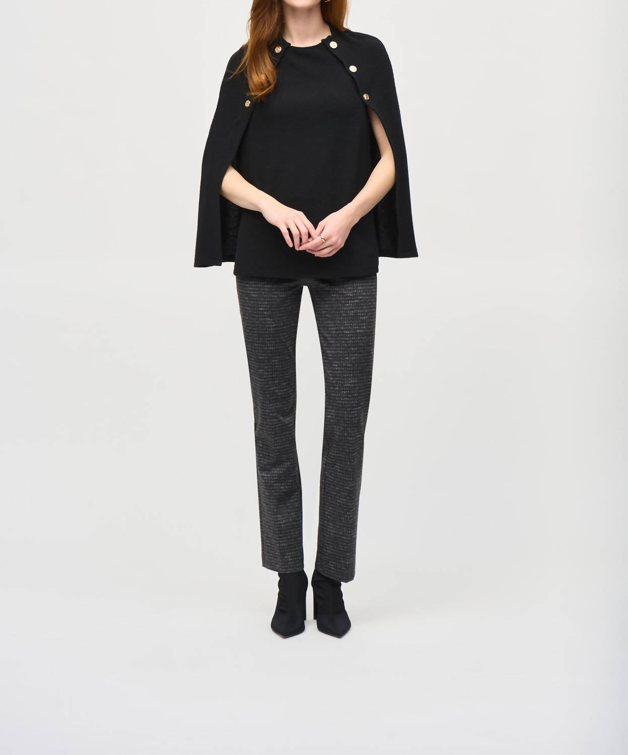 Joseph Ribkoff - Heavy Knit Houndstooth Print Pull On Pant