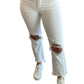 Risen - High-Rise Straight Distressed Jeans